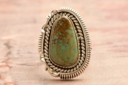 Artie Yellowhorse Genuine Royston Turquoise Sterling Silver Native American Ring
